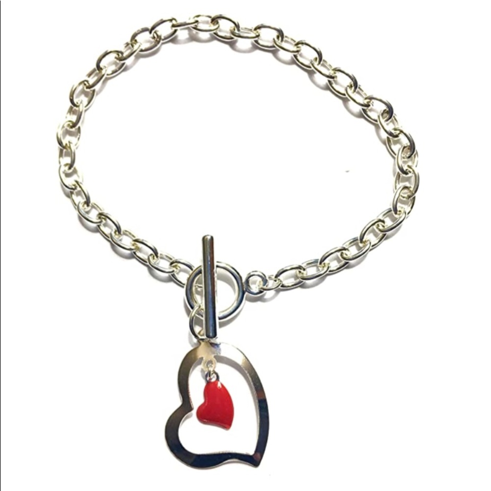 Floating Heart Charm Bracelet